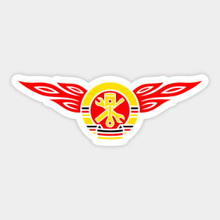 DDR Flames Crest (tri-color) Sticker